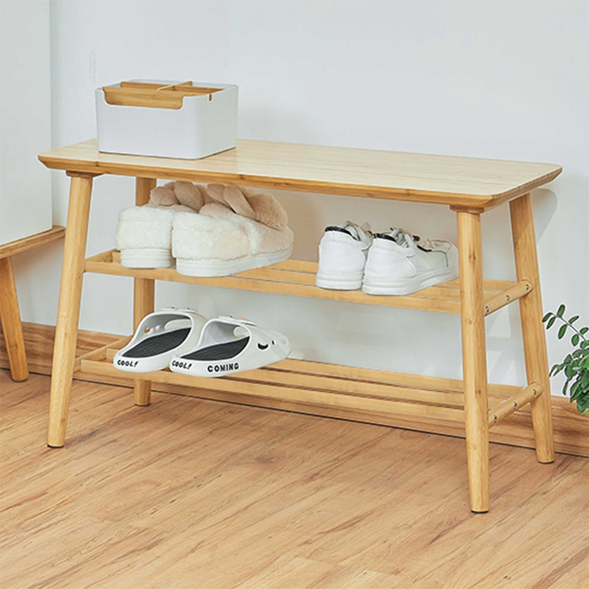Schoenenrek Reini - Bamboehout - 67x28x43cm - Emob Exclusive - Schoenenrek - Bruin - Hout