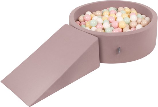 KiddyMoon Speeltuin PPZP-OK30D-112 met ballen heide: pastelbeige-pastelgeel-wit-mint-poederroze 200, wig