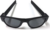 Clix Zonnebril Zwart - Vouwbare zonnebril - Vormt naar je hoofd - Snap on
