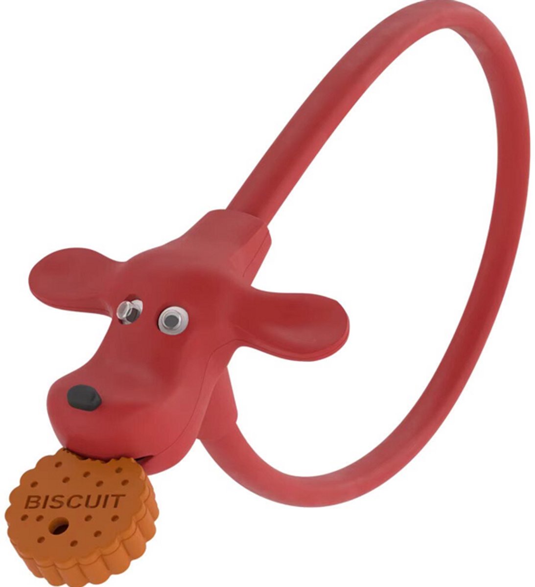 Rieba® Fietsslot - Kinderfiets - Siliconen Slot Fiets - Kabelslot 60 cm - Hond - 2 Sleutels - Rood