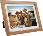 Bol.com Denver Digitale Fotolijst 10.1 inch - HOUT - HD - Frameo App - Fotokader - WiFi - 16GB - IPS Touchscreen - PFF1042LW aanbieding