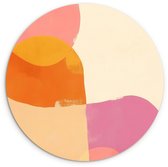 WallCircle® Wandcirkel 120x120 cm - Muurcirkel Vormen - Abstract - Kleurrijk - Muurdecoratie woonkamer - Wanddecoratie slaapkamer - Kamer decoratie accessoires - Ronde schilderijen XXL