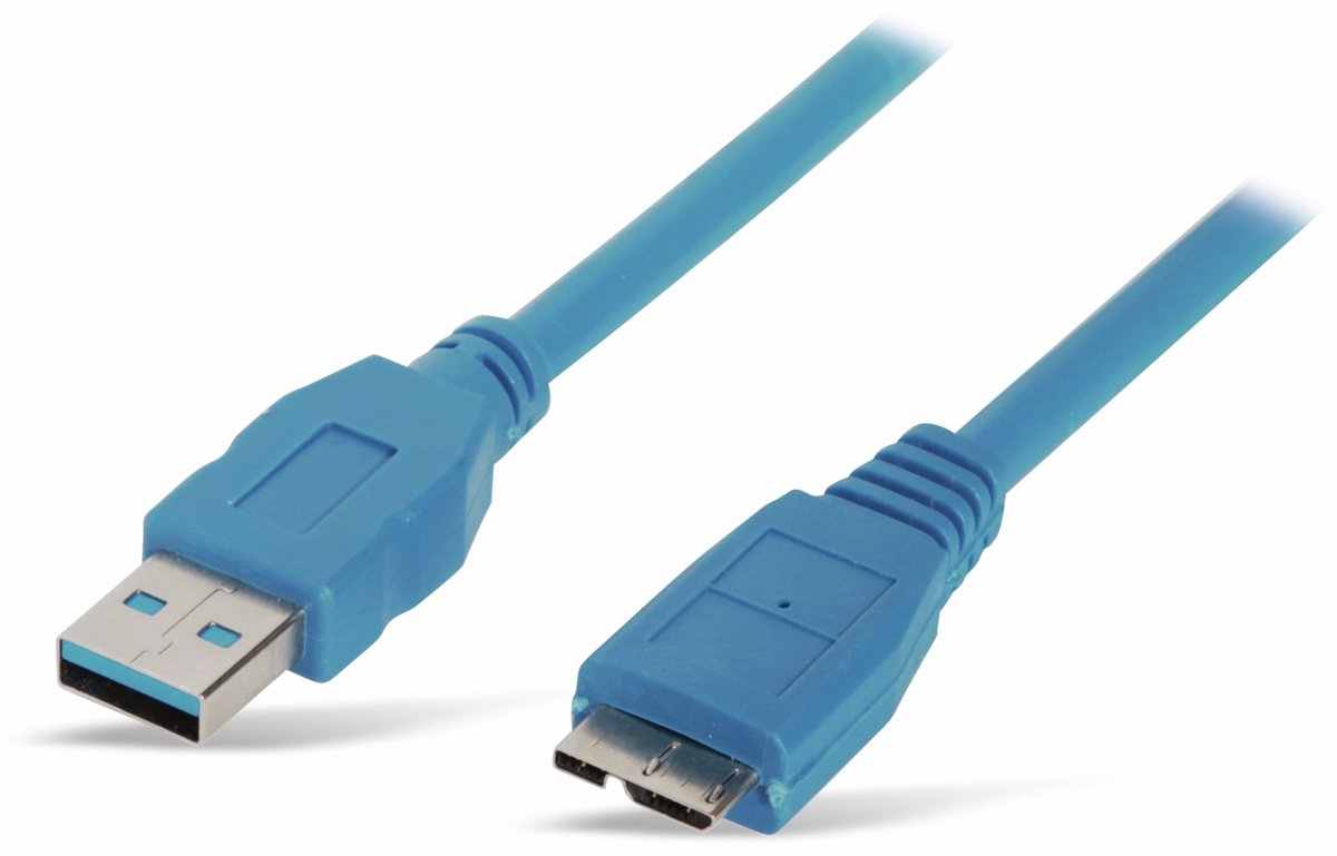 USB Micro naar USB-A kabel - USB3.0 - tot 2A / blauw - 1,8 meter