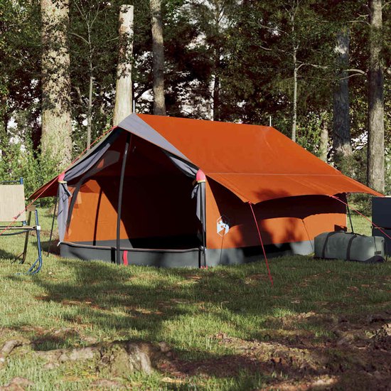 vidaXL - Tent - 2-persoons - waterdicht - grijs - en - oranje van Vidaxl — afbeelding 4