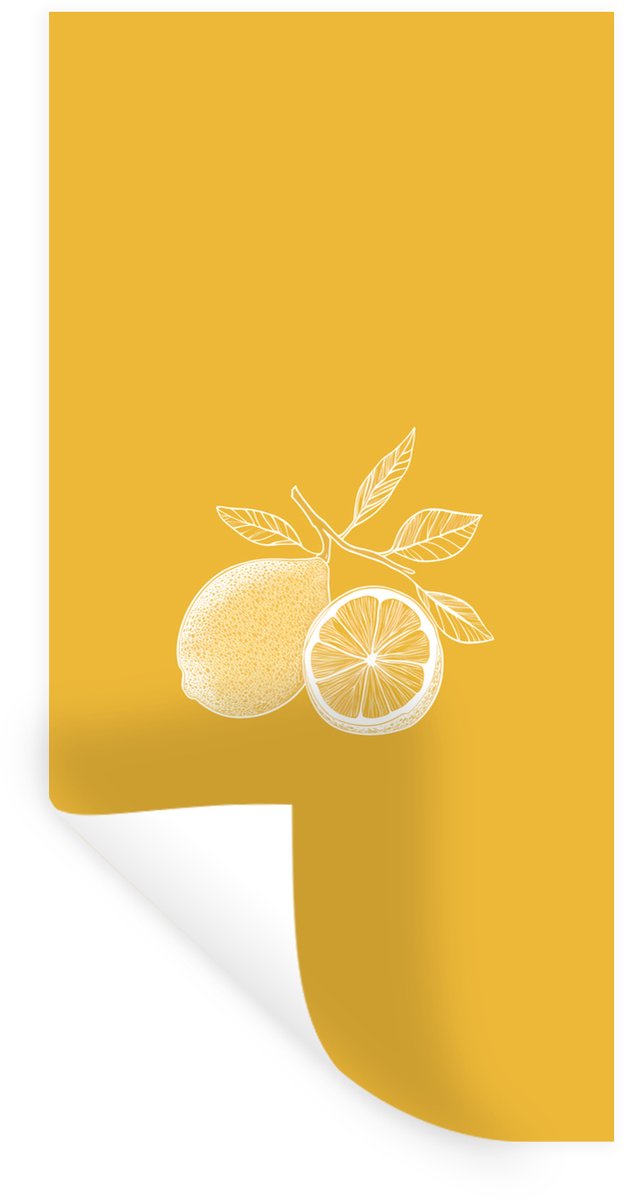 Muurstickers - Sticker Folie - Citroenen - Illustratie - Minimalistisch - Geel - 60x120 cm
