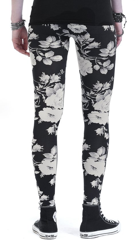 Legging Urban Classics -S- Flower Graphic Noir / Blanc