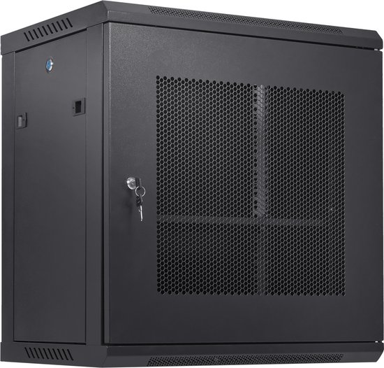 Armoire serveur réseau murale 12u, profondeur 39 cm, rack serveur, charge maximale 91 kg, avec panneaux latéraux verrouillables, pour équipements informatiques et appareils V.