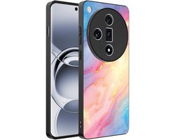 Smartphonica Telefoonhoesje Geschikt voor Oppo Find X7 Ultra met Regenboog Glitter Marmer Opdruk - TPU Backcover Case Rainbow Glitter Marble Design geschikt voor Oppo Find X7 Ultra