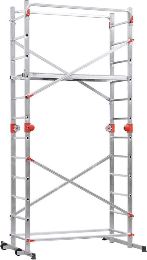 Steiger en ladder 1-2-3 500 324 cm aluminium 9459-501 bol.com
