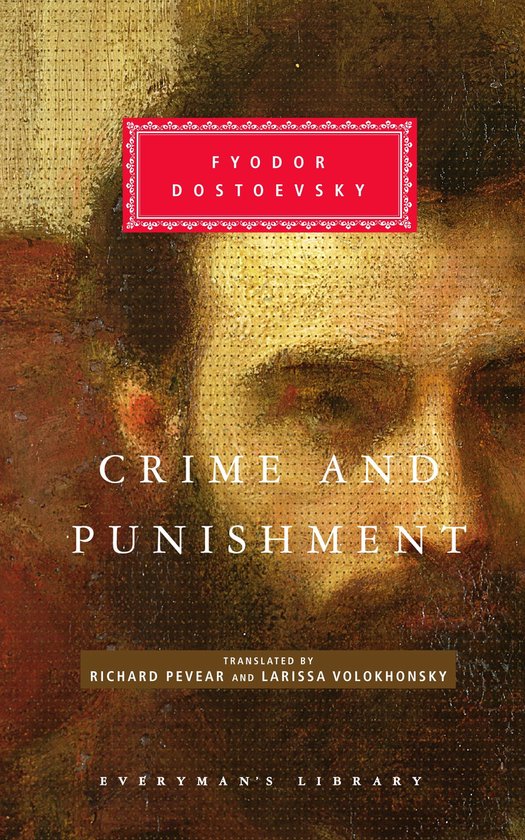 Couverture du livre 'Crime and Punishment' de Fyodor Dostoevsky, avec un portrait de l'auteur.