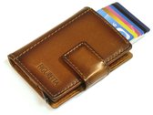 Figuretta Leren RFID Cardprotector Creditcardhouder met muntgeldvak - Burned - Bruin