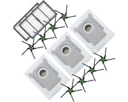 2x Filter, 3x Stofzuigerzakken, 8x zijborstels accessoires / onderdelen set geschikt voor iRobot Roomba s9+
