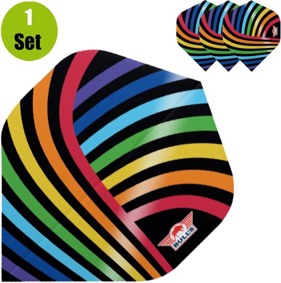 Bulls Powerflite D100 Dartflights - Regenboog van Bull's — afbeelding 2
