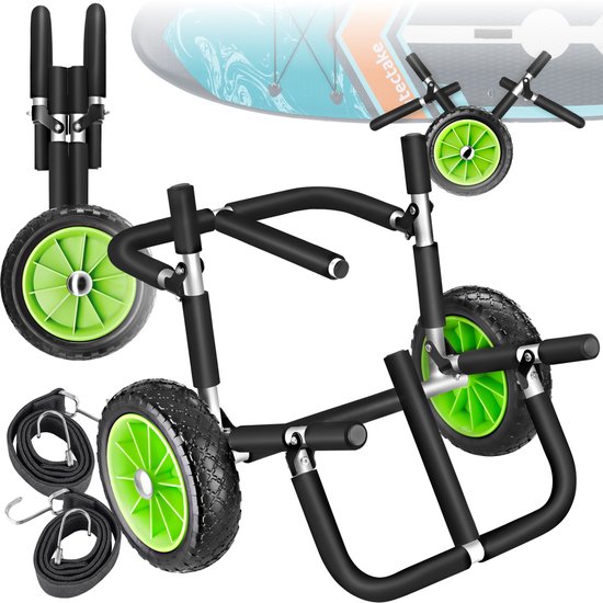 tectake® Opvouwbare Transportkar voor Surfplank - Ruimte voor 2 Boards - Trolley voor Opblaasbaar SUP Board - Karretje voor Opblaasbare Kano of Kajak - Buggy voor Stand-up Paddle of Surfboard