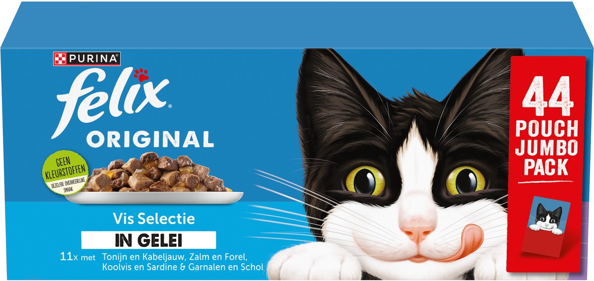 Felix Original in Gelei - Kattenvoer Natvoer - Vis Selectie - 44 x 85g