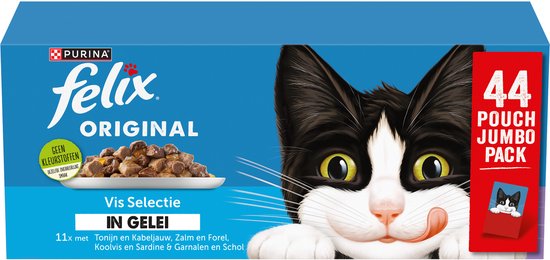 Felix Original in Gelei - Kattenvoer Natvoer - Vis Selectie - 44 x 85g