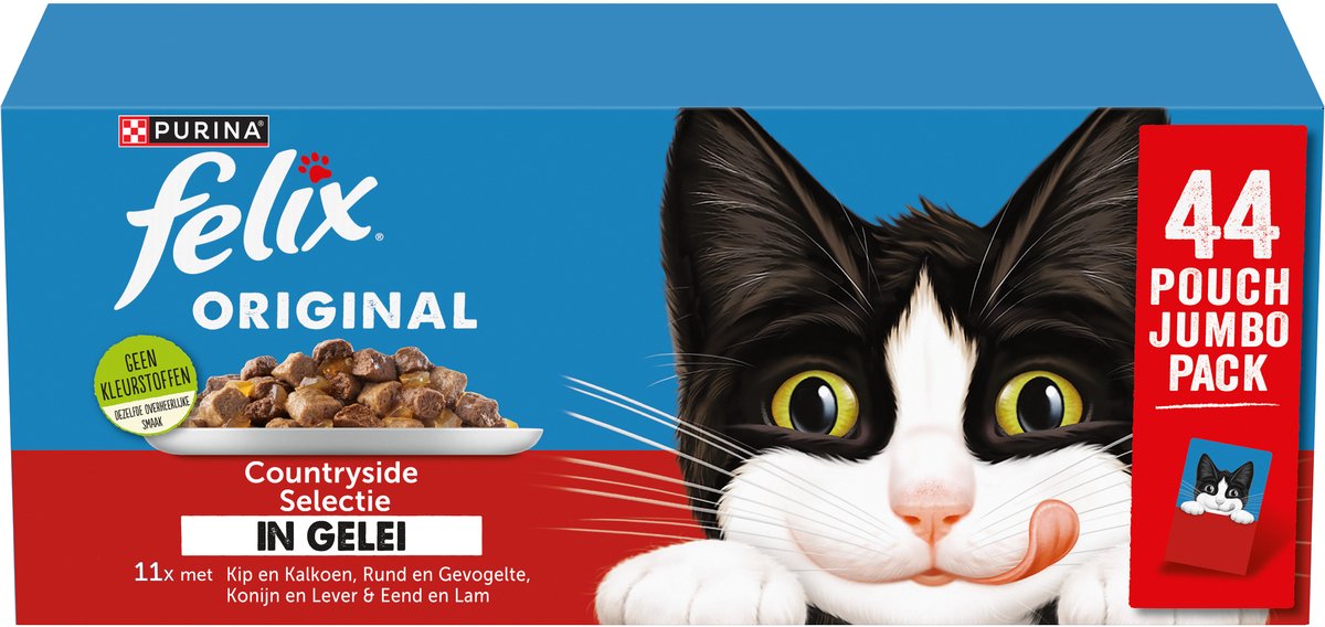 Felix Felix Original in Gelei - Kattenvoer Natvoer - Countryside Selectie - 44 x 85g