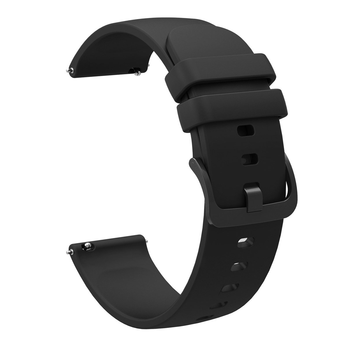 Horlogeband - Vervangende band Siliconen - Vervangende band met snelsluiting - Horloge accessoireband - Zwart - 20mm