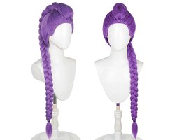 longziming -Lange Paarse Cosplaypruik - Paarse vlechtpruik - Pruiken- Anime Vlecht Pruik van Hittebestendige Kunstvezels voor Feest en Podium