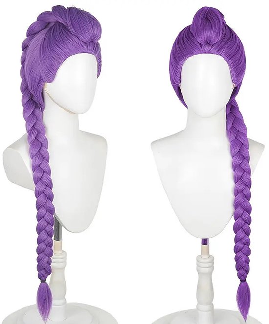 longziming -Lange Paarse Cosplaypruik - Paarse vlechtpruik - Pruiken- Anime Vlecht Pruik van Hittebestendige Kunstvezels voor Feest en Podium