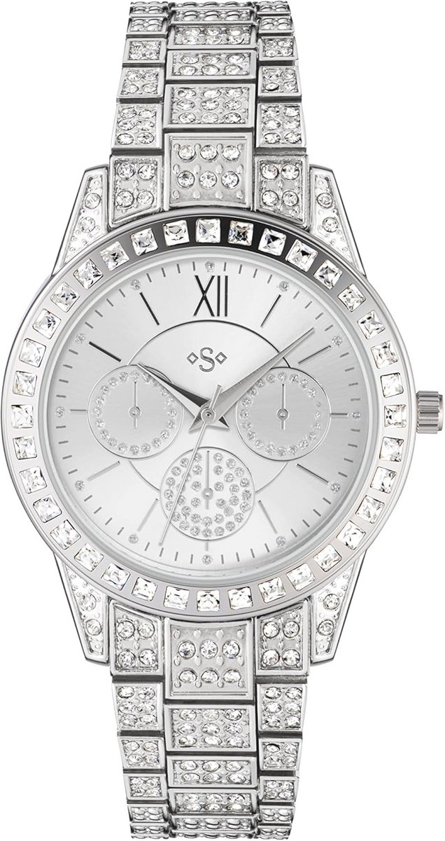 Analoge Quartz Horloge Dames Roestvrijstalen Band Zilver