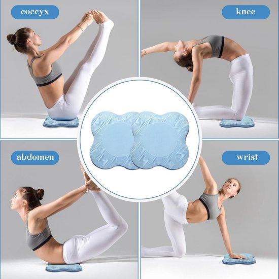 Verpakking van 2 stuks - Yoga - yoga knie kussen - Yoga kniebeschermers - Kniesteunen - Elleboogsteunen - TPE-schuimmateriaal - Pilates knielmat - lichtblauw van NBR. — afbeelding 4