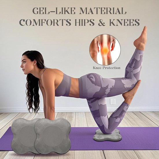 Verpakking van 2 stuks - Yoga - yoga knie kussen - Yoga kniebeschermers - Kniesteunen - Elleboogsteunen - TPE-schuimmateriaal - Pilates knielmat - Grijs van Merkloos — afbeelding 3