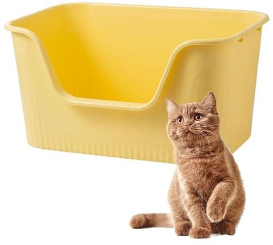 Grote kattenbak met open bovenkant, 22,5 cm, hoge zijwand