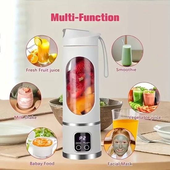Oplaadbare Draagbare Snoeier en Handheld - Makkelijk Schoon te Maken, Perfect voor Smoothies, Milkshakes & Verse Fruitdranken van Merkloos — afbeelding 3