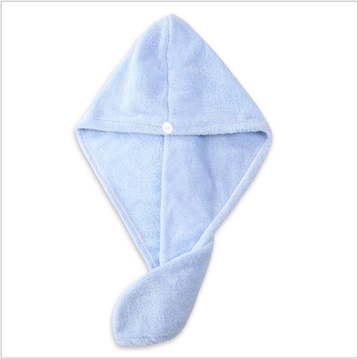 Sneldrogende microvezel hoofddoek met knoopsluiting, zeer absorberend, blauw.