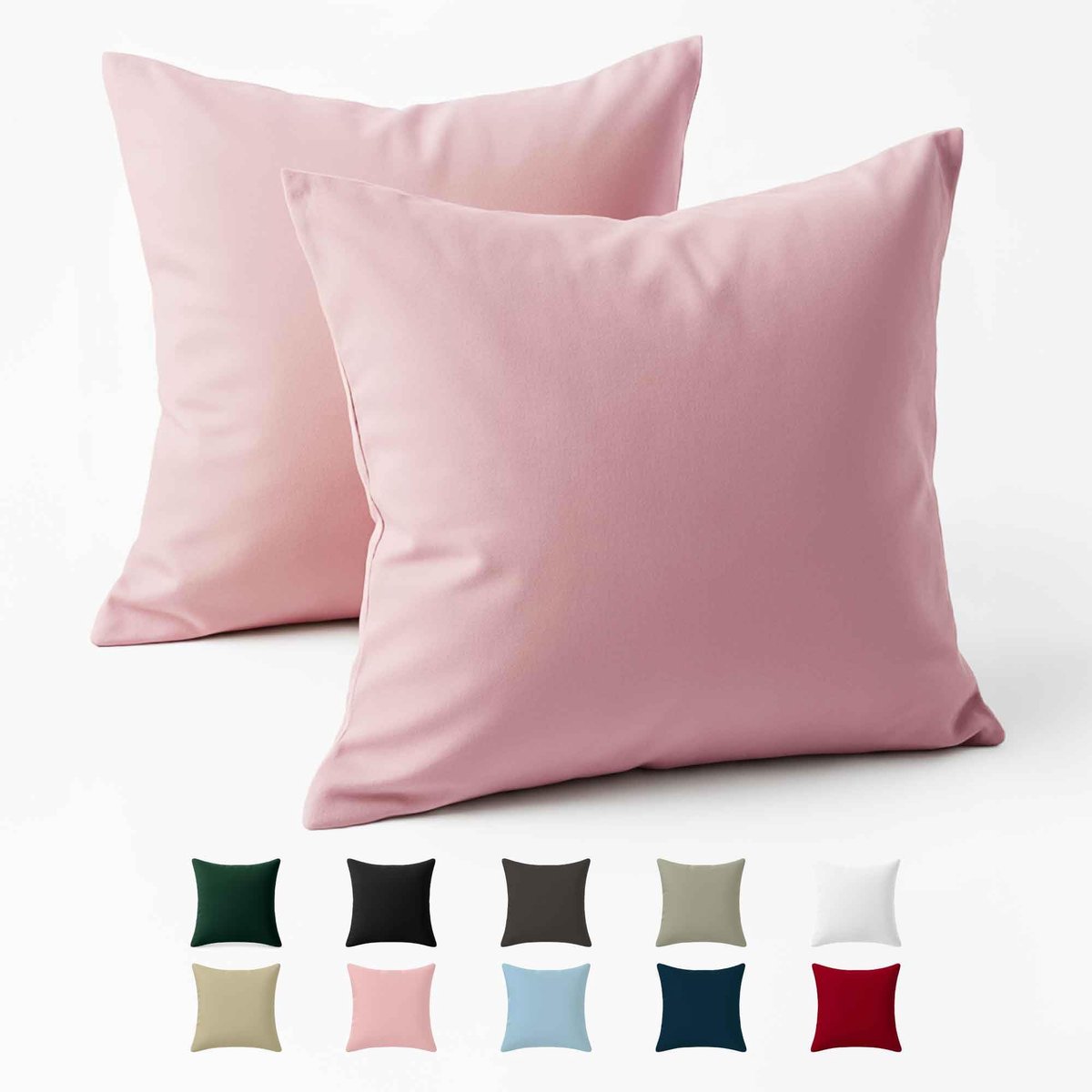 Unyqoos Set van 2 kussenslopen 80x80 cm roze van ademend katoen