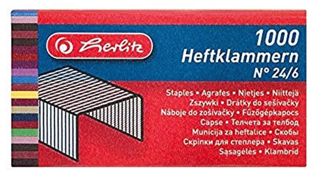 Nietjes 24/6 verzinkt - 1000 stuks