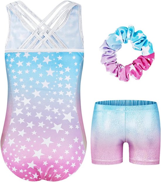 Gymnastics leotard Fem Pink Black Sleeveless - Sparkle & Dream – Sparkle&Dream