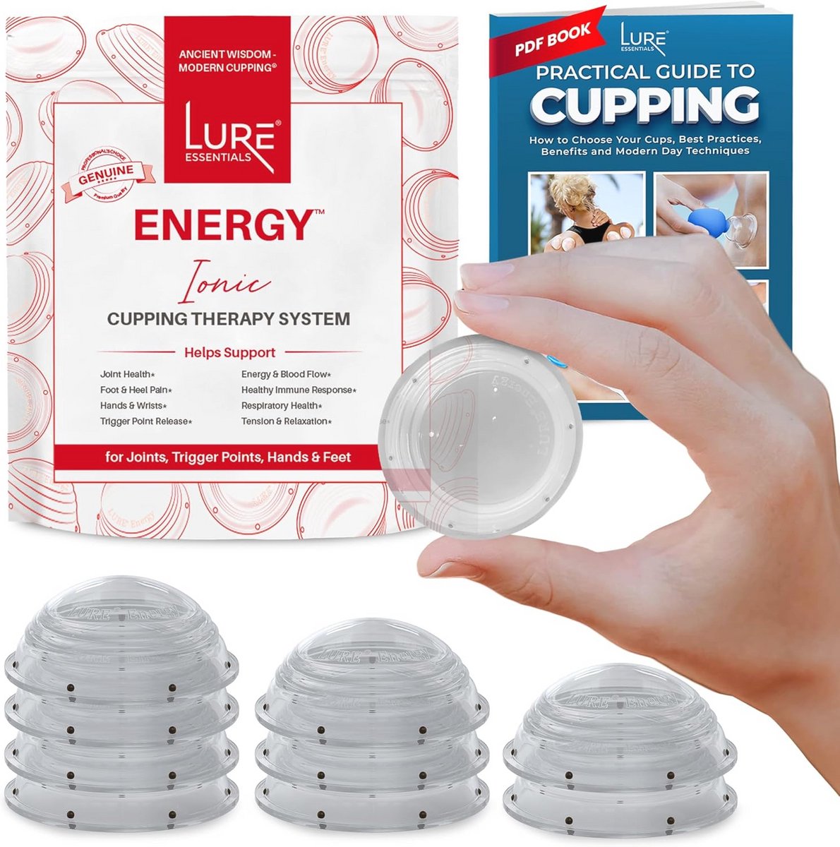 Ionic Energy Cupping Therapy Set - Silicone Cups voor Schmer Verlichting en Ontspanning