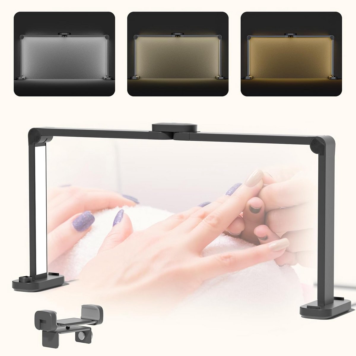 Dimbare Halve Maan Opvouwbare Nagellamp 85,1 cm - 3000 K-6000 K LED Lamp voor Nail Tech