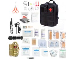 Door Overheid Geadviseerd 20 in 1 Complete Luxe Noodpakket voor Thuis - Voor Noodsituaties, Stroomuitval & Rampen - Oorlog Situaties - Survival set - Inclusief Kompas, Masker EHBO-kit doos deken, Zaklamp, Slaapzak & Warmtedeken