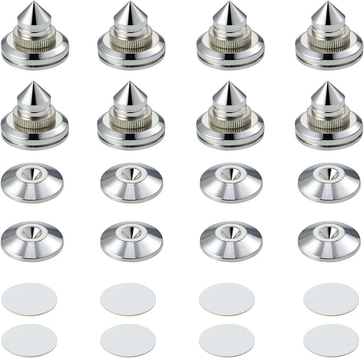 Hoogte Verstelbare Speaker Spikes Set van 8 - Subwoofer Voeten met Zelfklevende Pads voor Optimaal Geluid