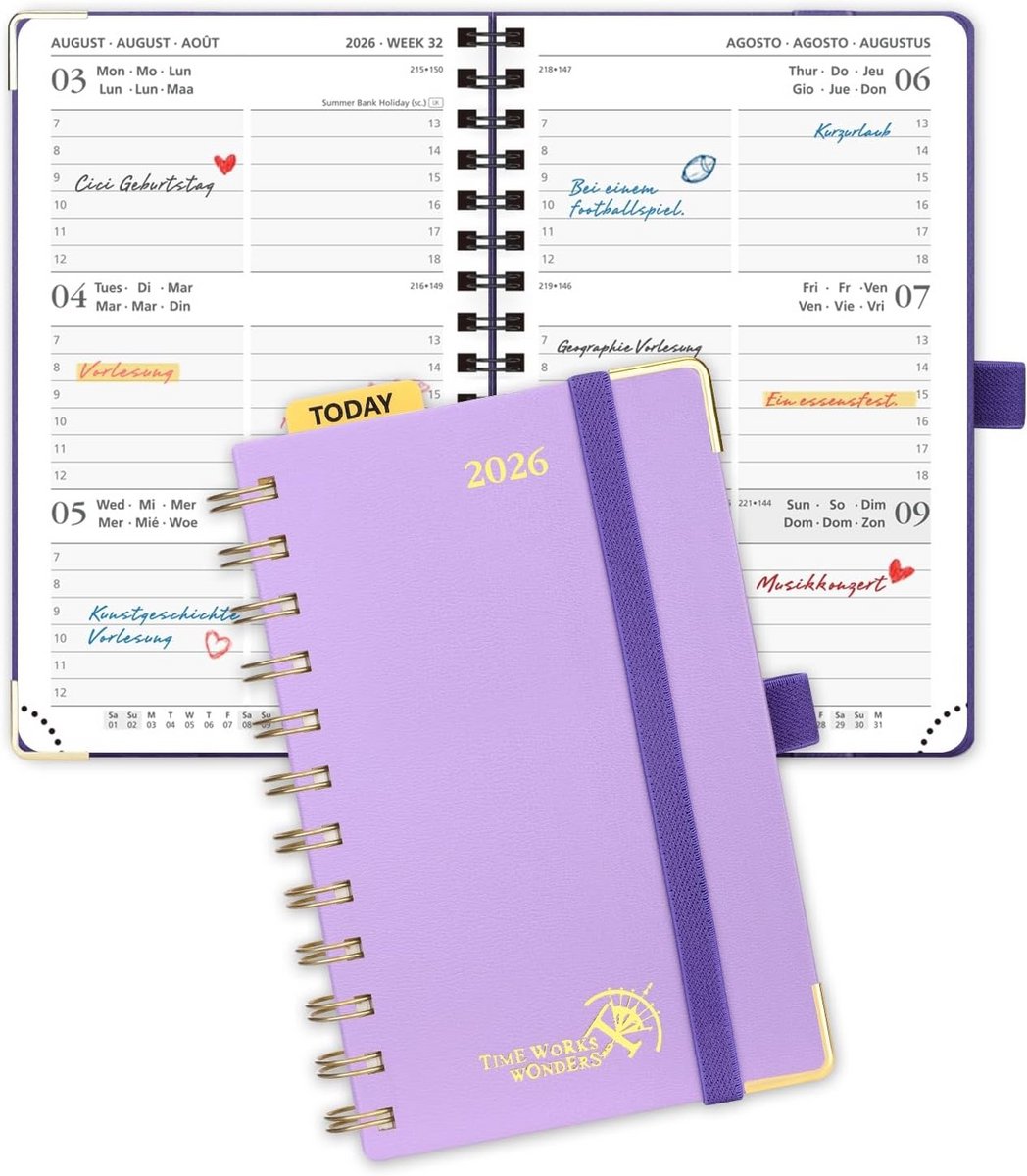Weekplanner 2026 - Dagplanner en Zakagenda met Jaaroverzicht en Spiraalbinding