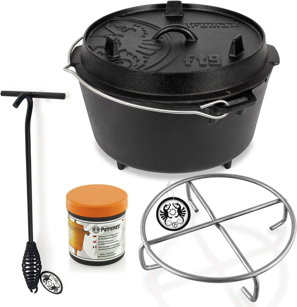 Vuurpan Startset voor Buiten Koken - Gietijzeren Dutch Oven