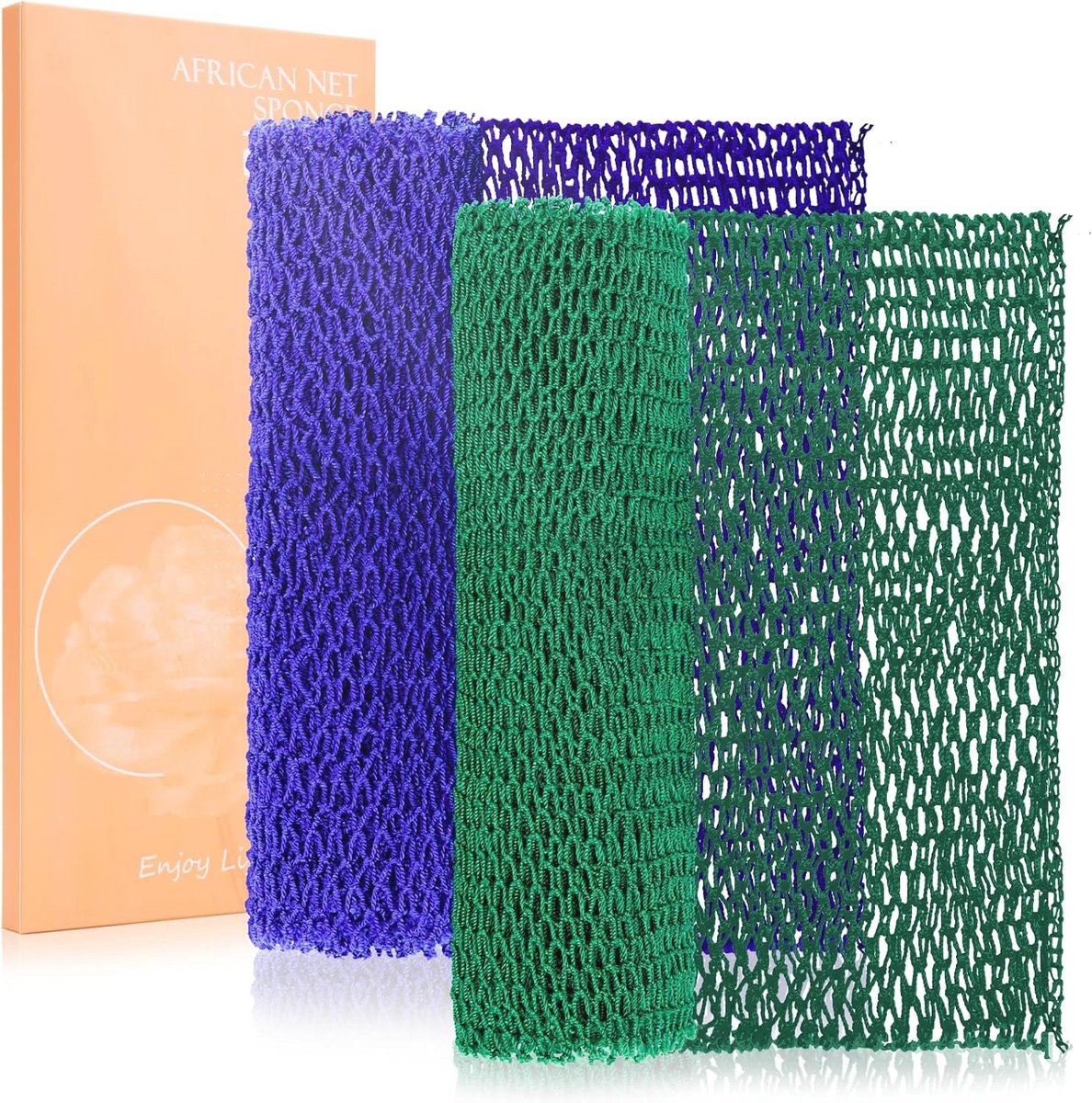 Exfoliërende Ragspons Set van 3 - XL Douche Scrubber en Badaccessoires