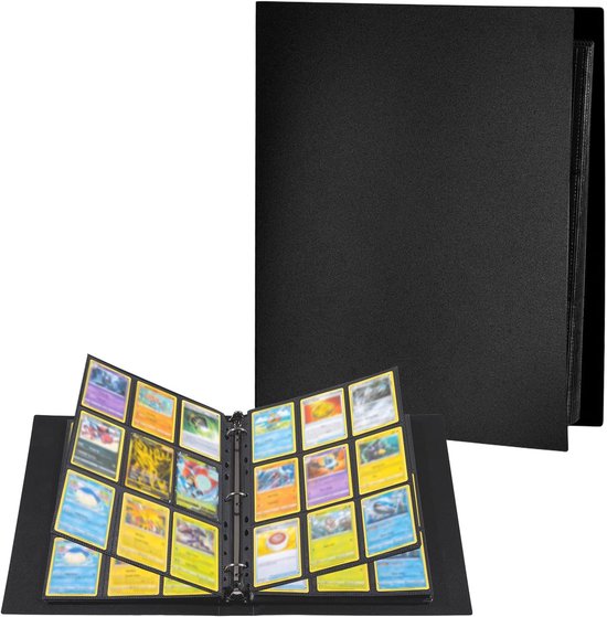 Opbergmap Met Afneembare Hoezen Kaartverzamelmap Met 400 Vakken - Zwart EVA Album Met 50 Hoezen Voor TCG, Voetbal, Pokémon Kaarten Kaartmap 400 Vakken