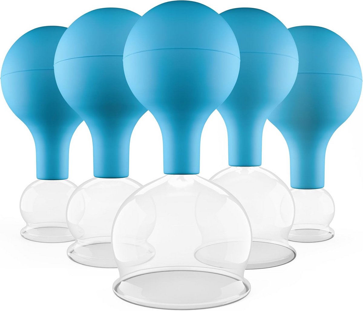 Cupping glazen set van 5 - professioneel voor massage & therapie