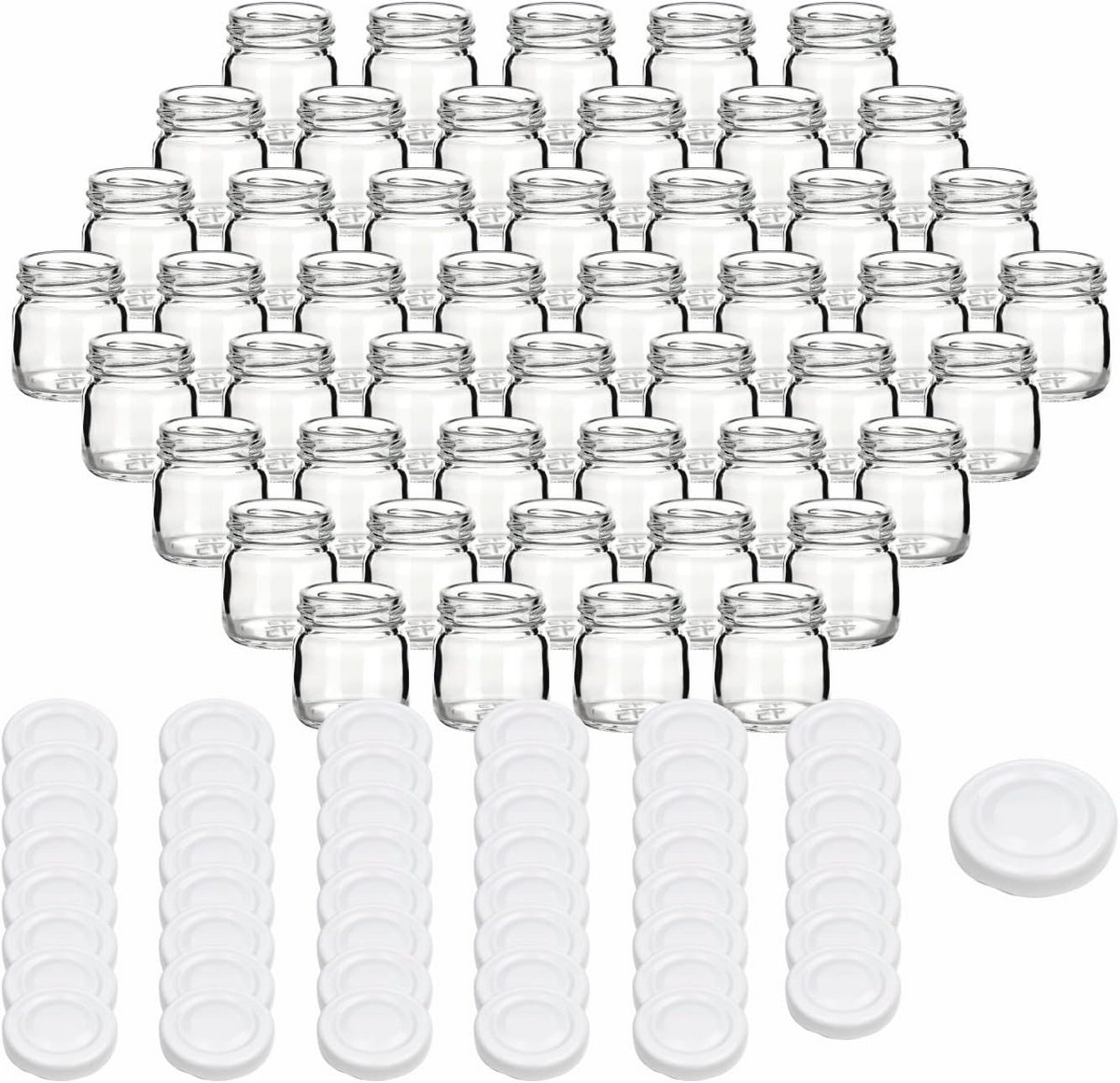 Set van 48 Mini Inmaakpotten 40 ml met Schroefdeksel - Perfect voor Jam, Gelei en Kruiden