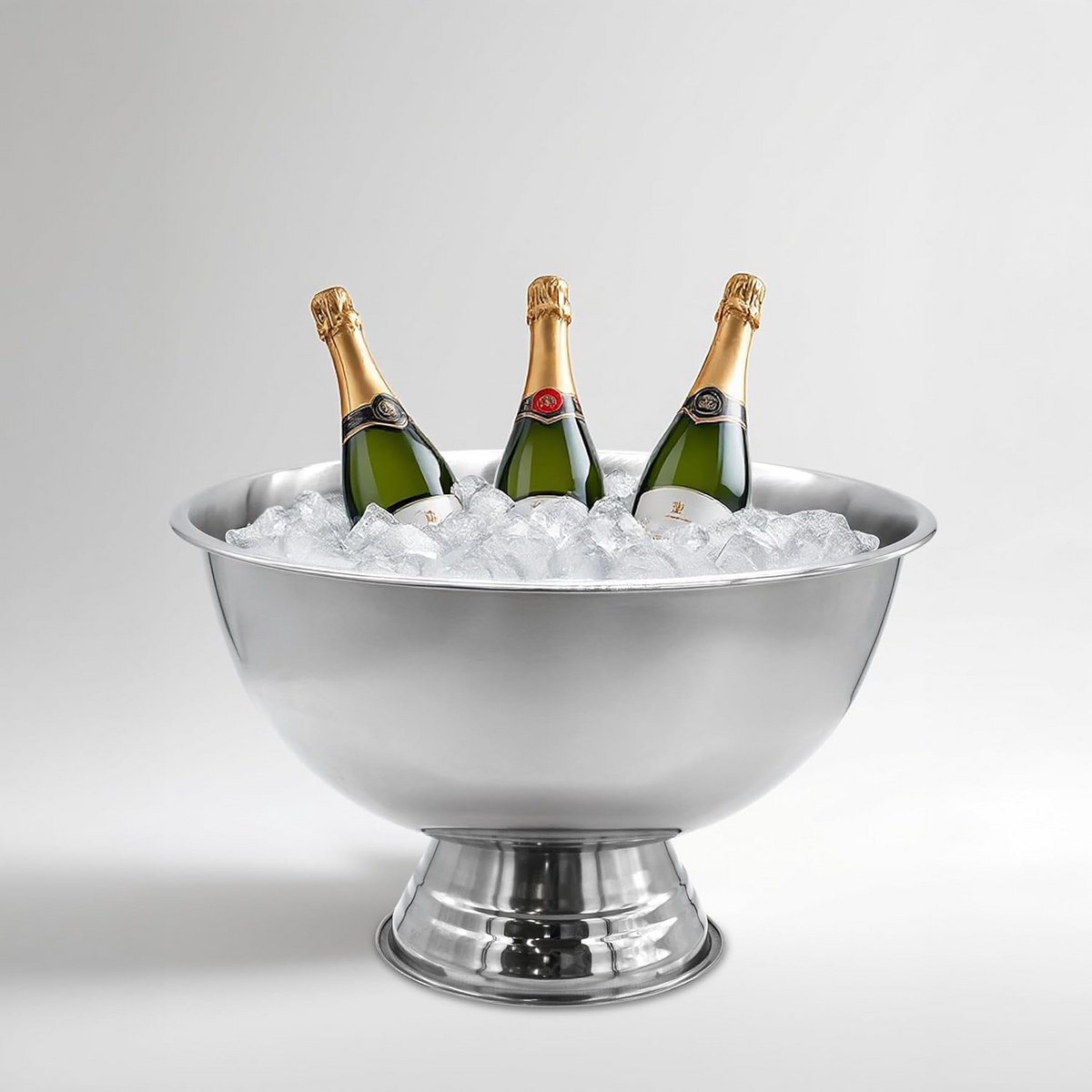 Elegante RVS Champagnekoeler voor 6 Flessen – 40 cm Koelbowl voor Dranken