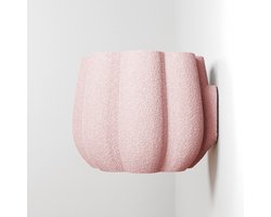 Fleuriek - Design bloempot met structuur – Moderne plantenpot van duurzaam bioplastic – Lichtgewicht & stijlvol, geschikt voor kamerplanten - Roze plantenpot voor aan de muur - Ø15 cm