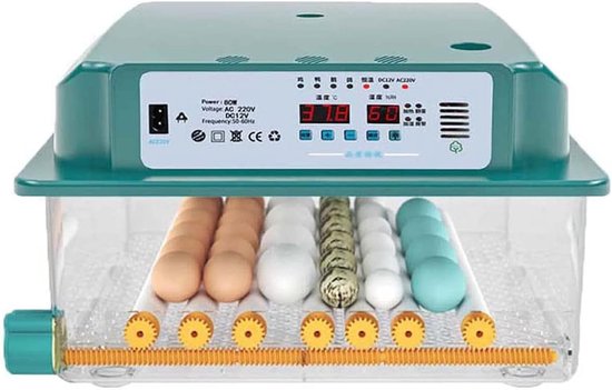 Eierbroedmachine voor 48 eieren, digitale automatische broedmachine voor huishoudelijk gebruik, instelbare intelligente constante temperatuur, broedmachine voor pluimvee