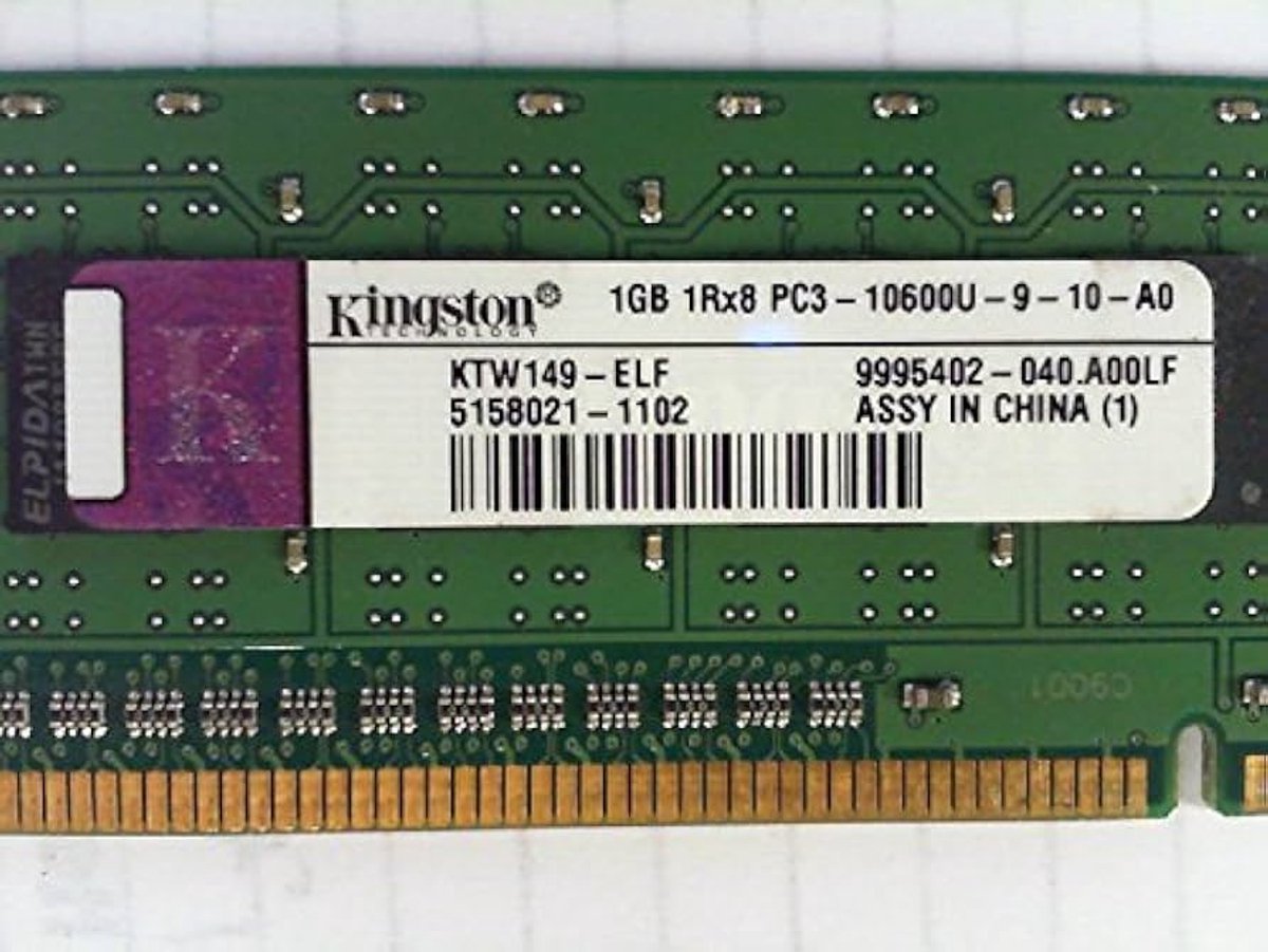 Kingston Ktw149-Eld – 1Gb Ddr3 Dimm Desktop Geheugen – Betrouwbaar & Compact