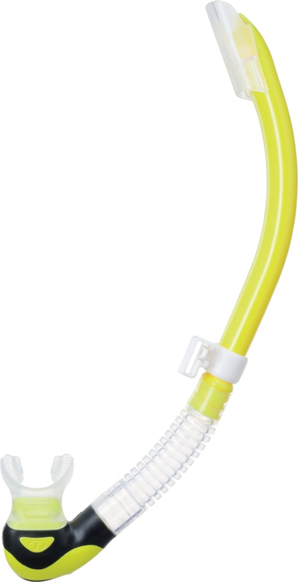 TUSA Platina II Hyperdry – Premium snorkel met Hyperdry-systeem en hypoallergene siliconen mondstuk – Geel/Transparant – SP-170 FY