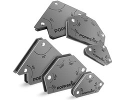 Poppstar Welding Magnet Set (Angles 45°, 90°, 135°, 30°, 60°, 75°) 2x Magnetic Welding Angle Small, 2x Arrow Magnetic Angle Large, 2x Multi Angle Magnets