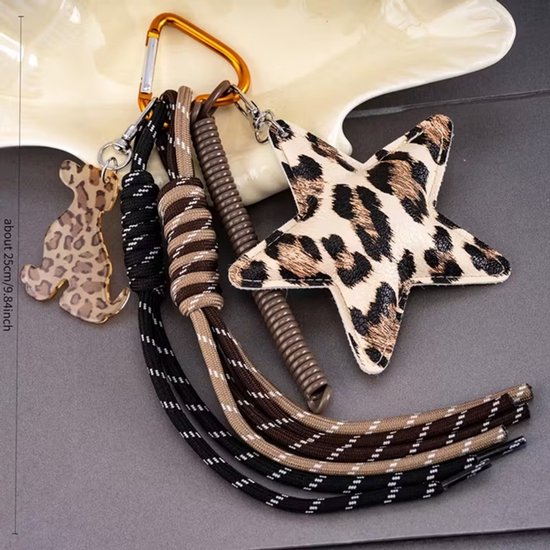 Breloque de sac de Luxe - Pendentif pour sac - Porte-clés - Chien - Cœur - Marron